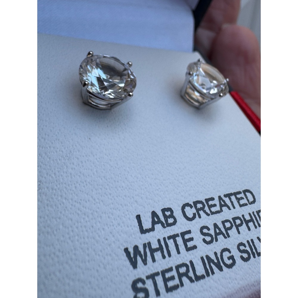 NWT 2.5 CT.T.W. Lab-Created White Sapphire Stud Earrings in Sterling Silver - Picture 2 of 6